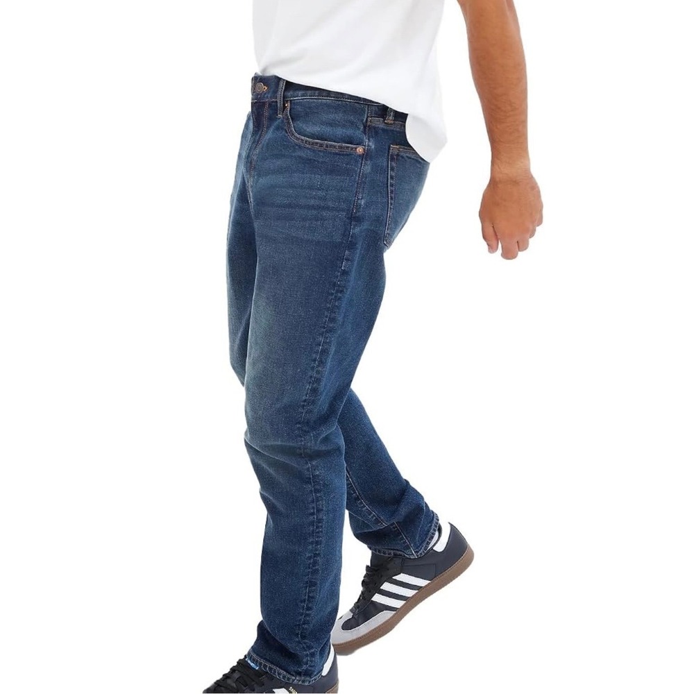 Gap Denim Mens 33x30 Straight Taper Medium Wash Blue Jeans Premium Denim